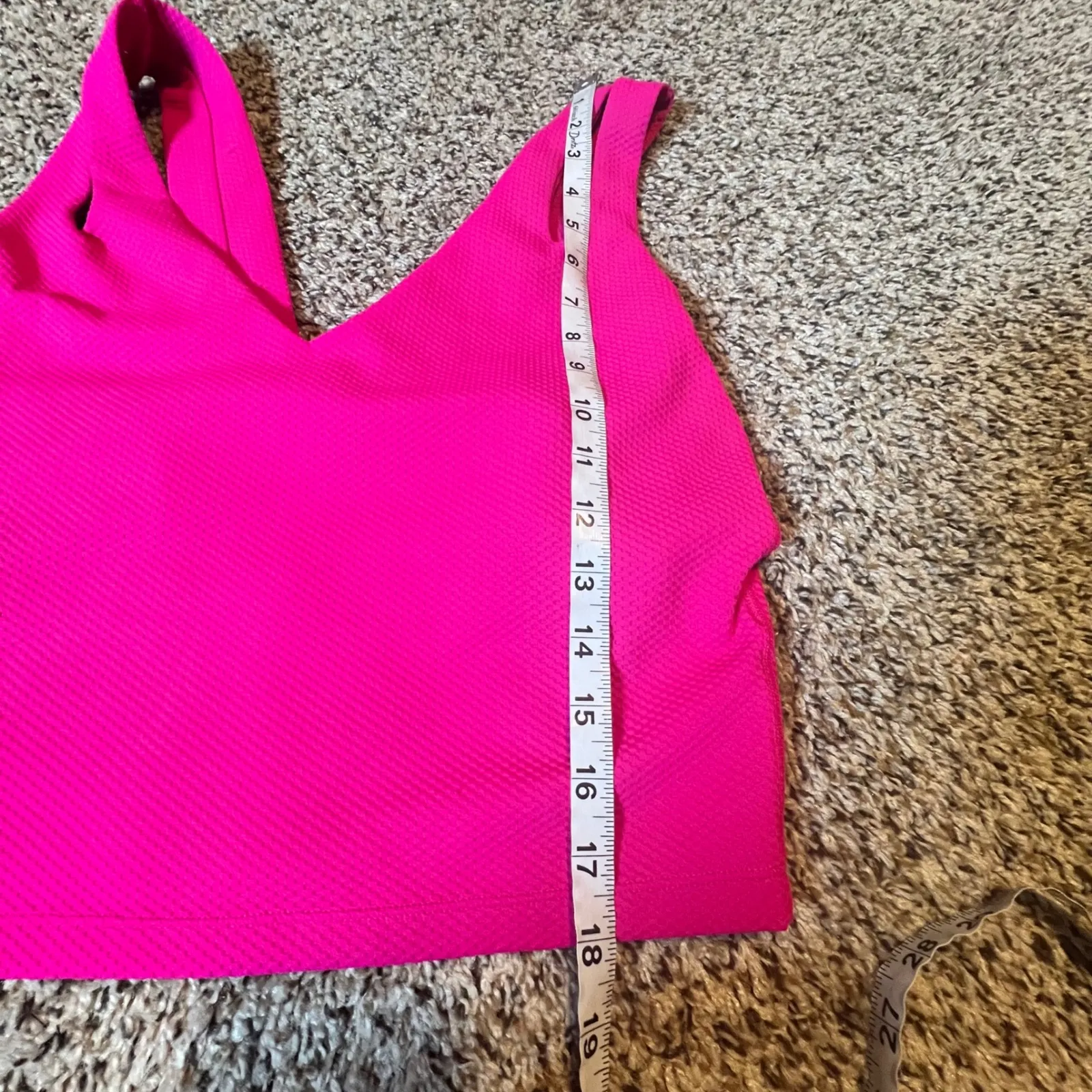 Beach Riot Sport Pink Textured V Neck Cropped Tank Top Athletic Women's XL - Image 5