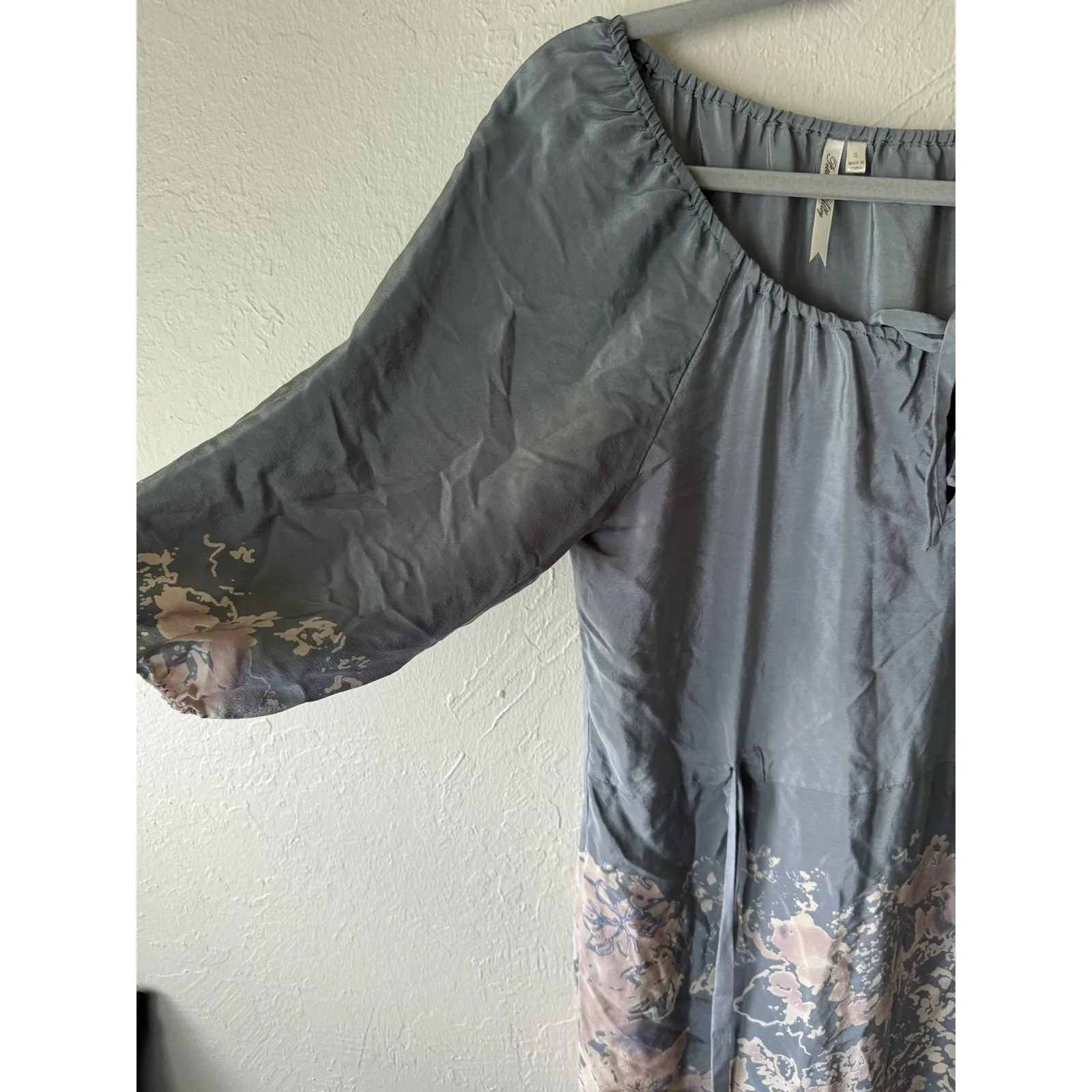 Petticoat Alley Silk Belted 3/4 Sleeve Abstract  Print Dress Size S - Image 2