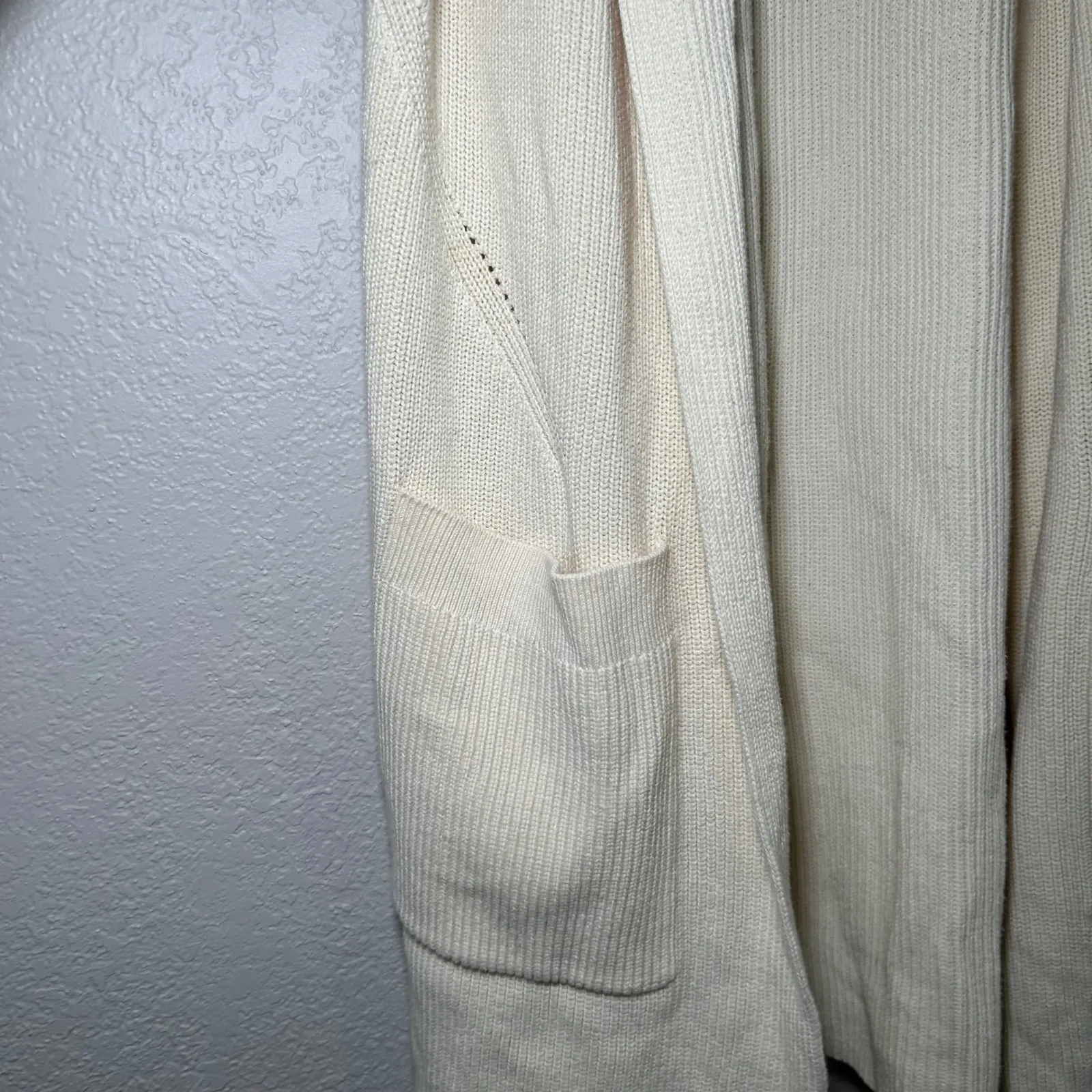 Rag & Bone Cream Ribbed Long Duster Cardigan Sweater Size M quote luxury minimal - Image 3