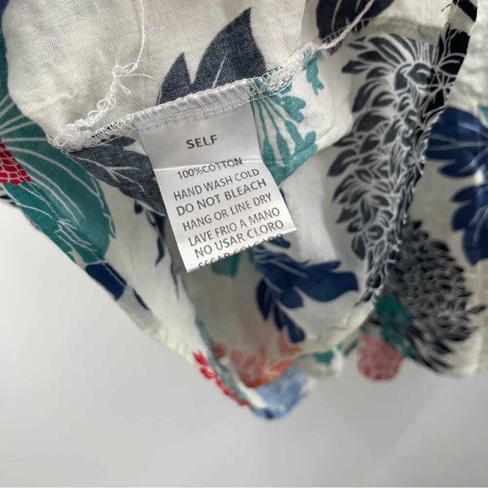 EASEL Tank Top Medium Poppy Floral Colorful Cotton Tiered Lightweight Raw Hem - Image 12