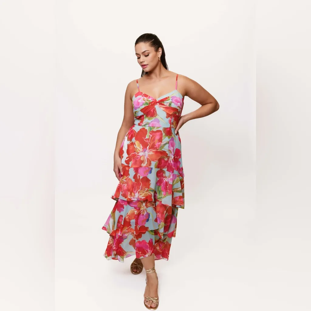 HUTCH kennedi‎ dress in mint watercolor orchids NWT! - Image 3