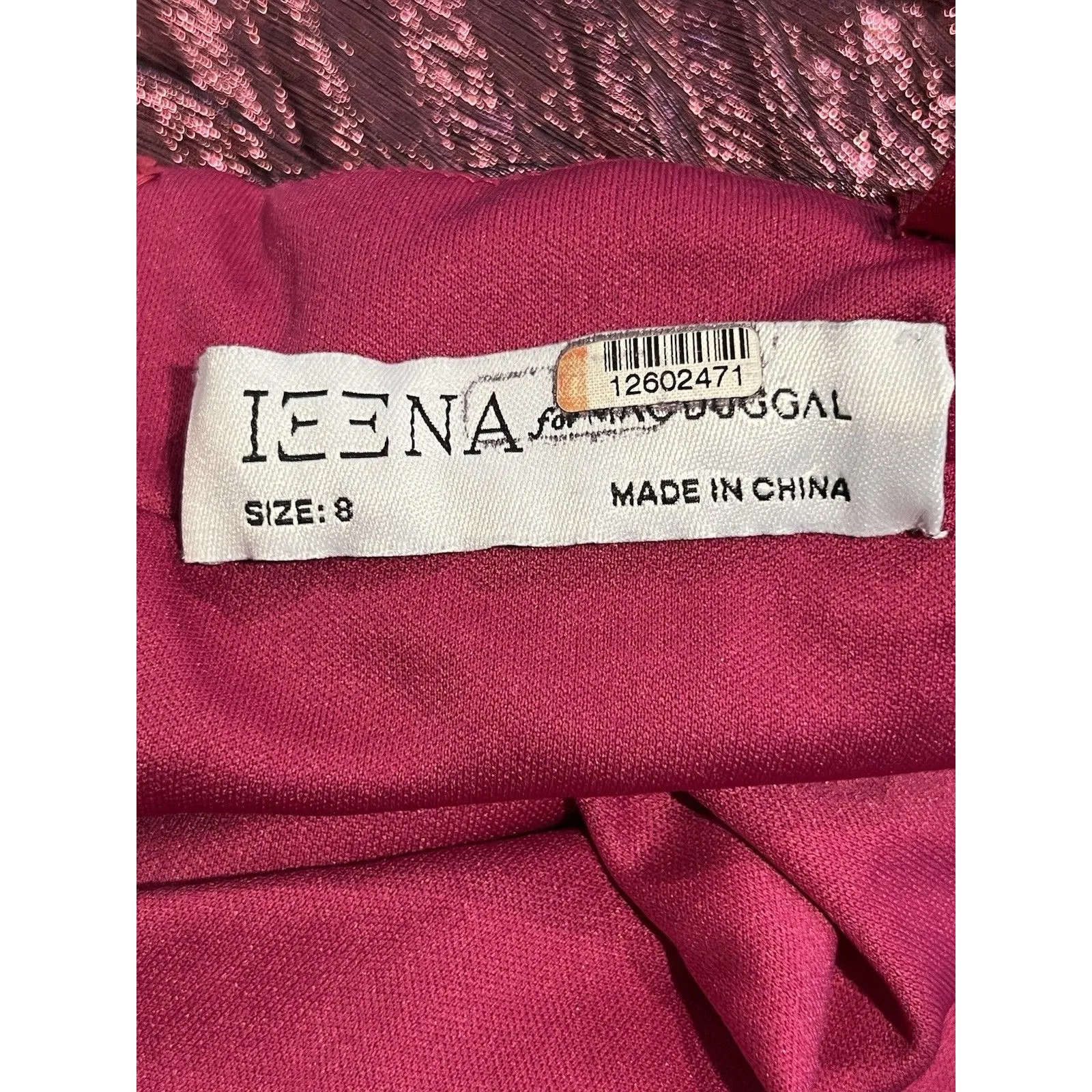 IEENA FOR MAC DUGGAL Pink Ruffle Sleeve Cutout Pleated Metallic Gown - Image 9