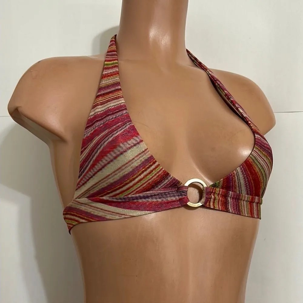 Frankie’s Bikinis x Hailee Steinfeld Eden Halter Bikini Top in Pink Disco - Image 5