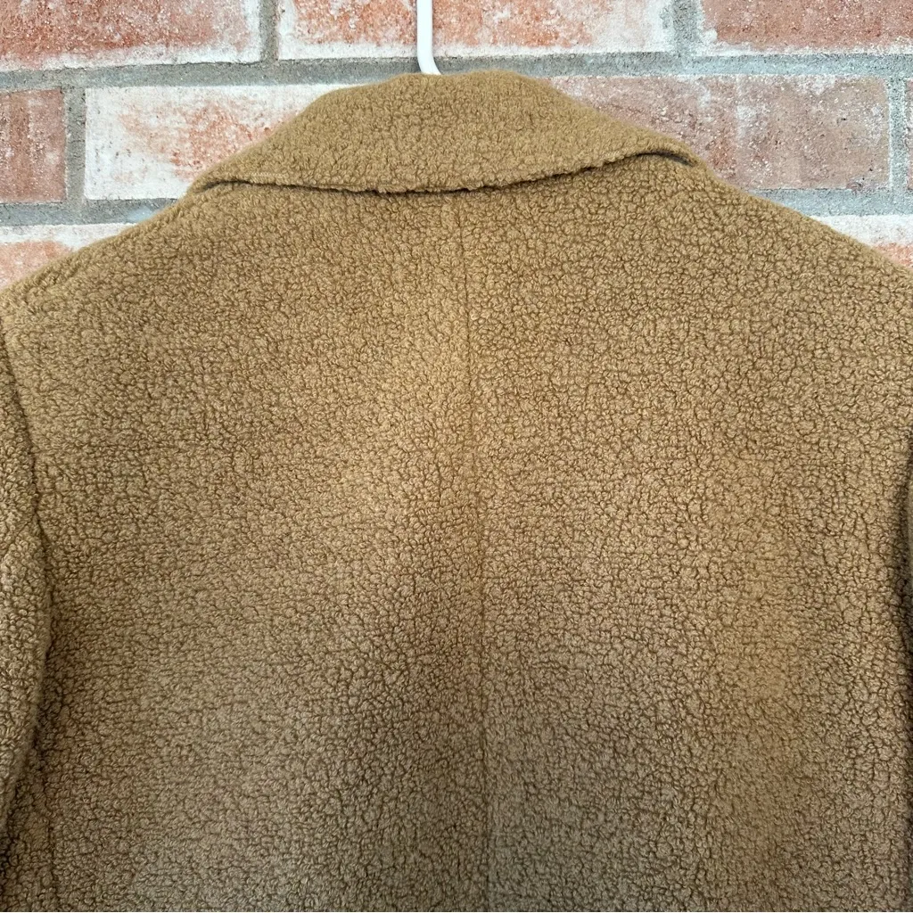 Theory Boucle Teddy Blazer Jacket Coat Wool Blend Women’s 0 XS Winter Fleece Tan - Image 10