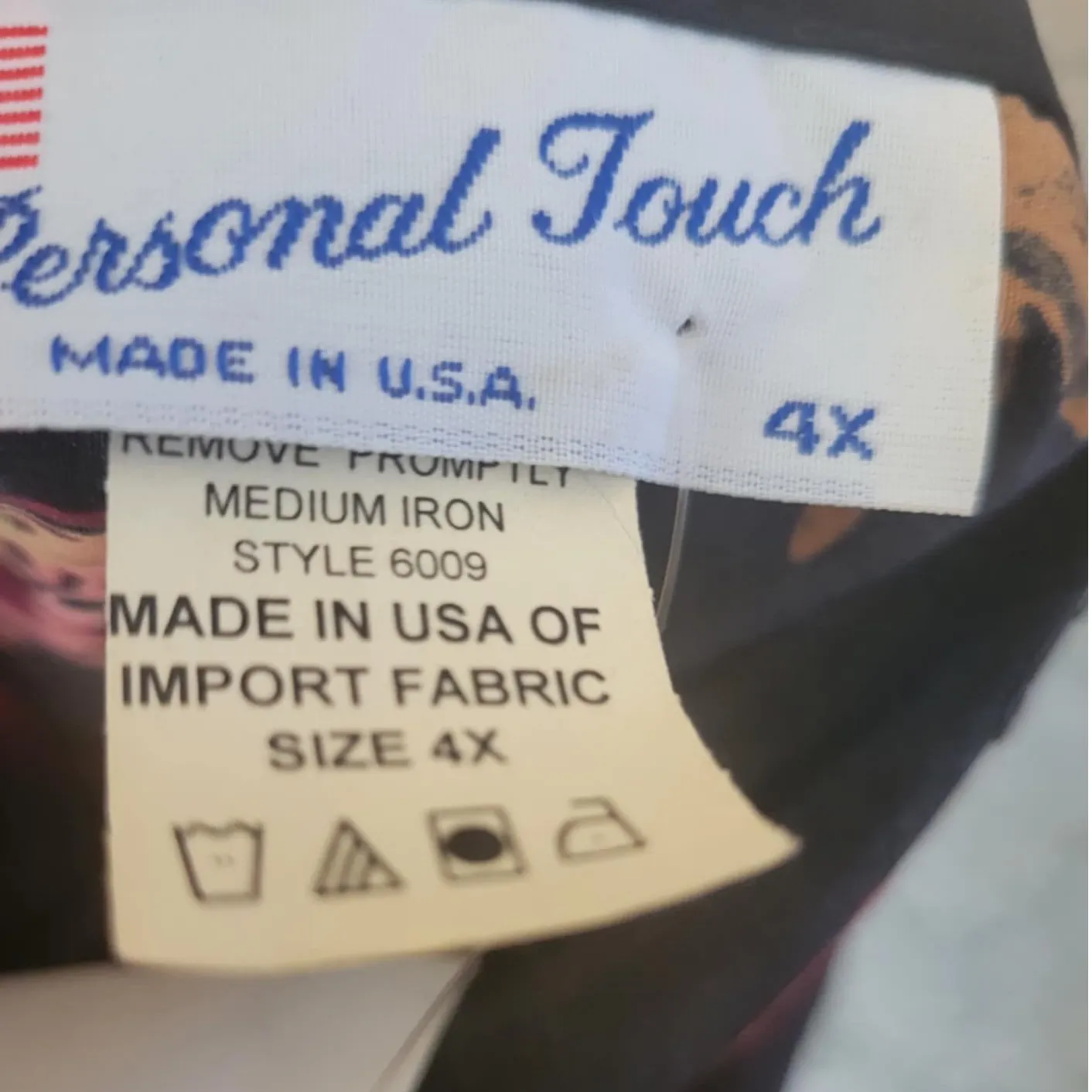 Vintage Personal Touch 4X Button Down Duster Dress Leaf Print Black‎ Multicolor Black - Image 4