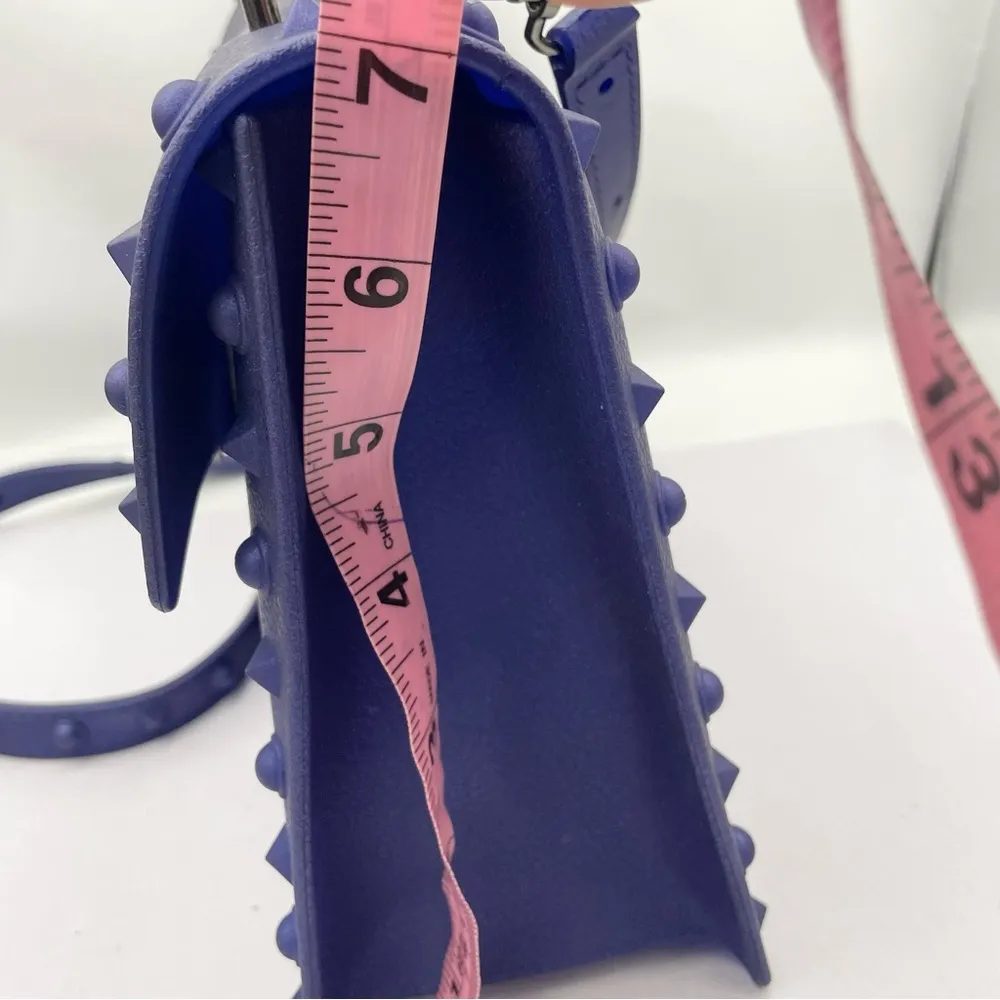 Jelly studded handbag crossbody removal straps Blue - Image 13