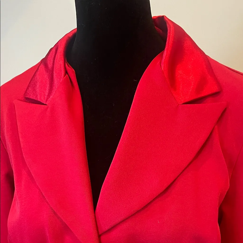 Elegant Red Women's Blazer Christmas fav Size L - Image 2