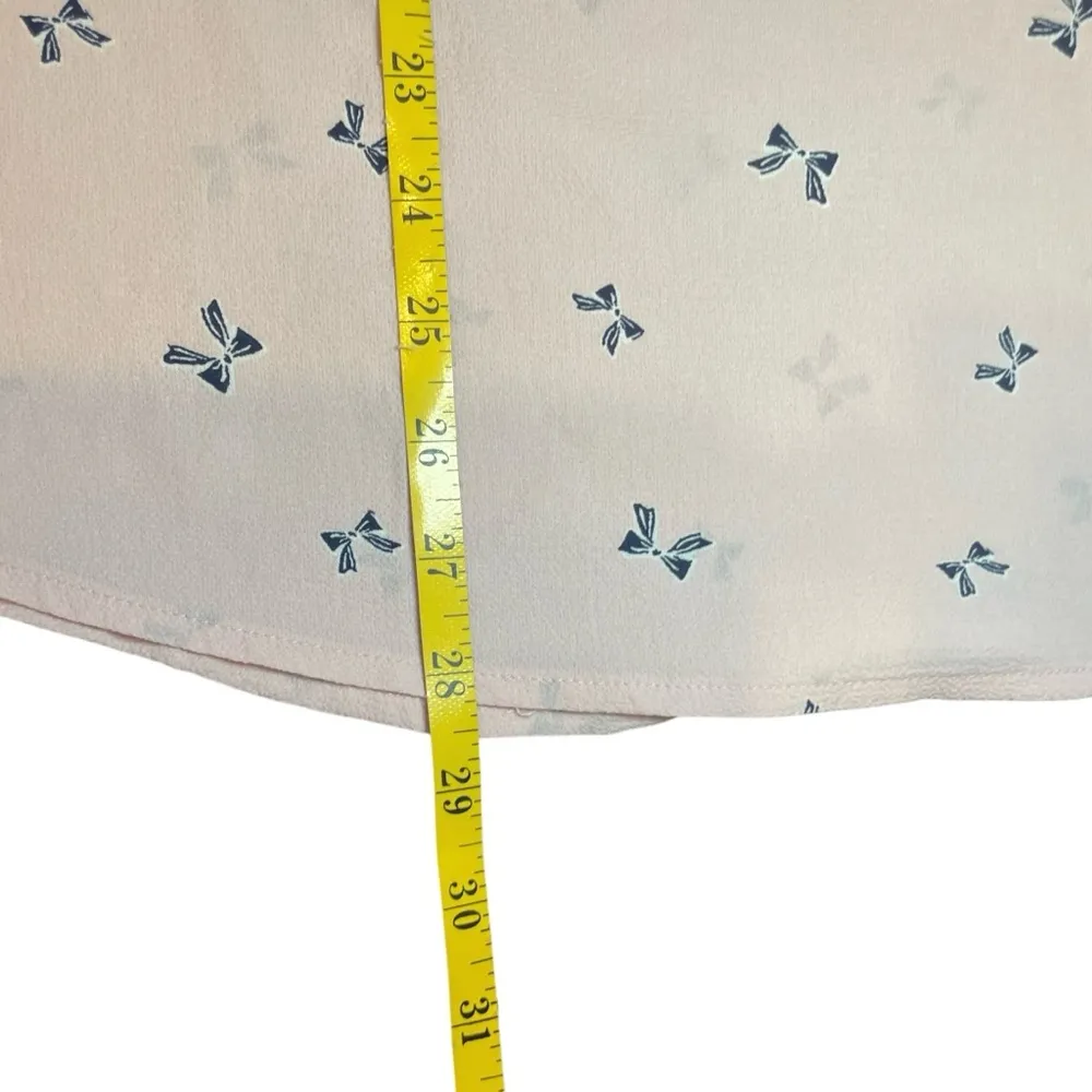 Pink Plus Size Blouse Navy Bows Cap Sleeves 2X Coquette Lightweight Baby Shower - Image 10