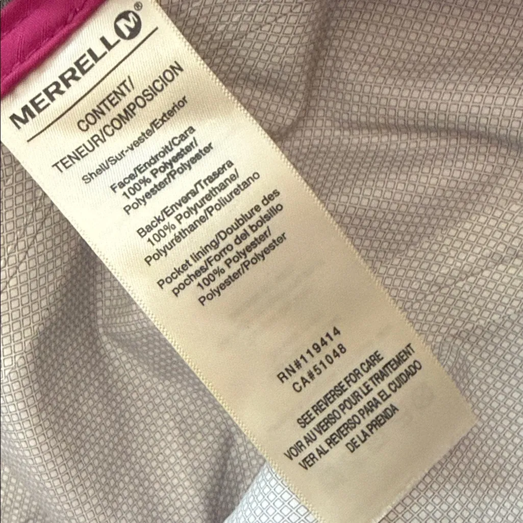 MERRELL Opti-Shell Hooded Lightweight Zip Up Jacket Fuchsia Medium - Image 12