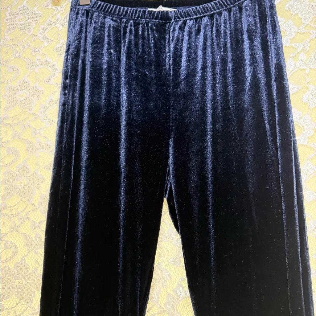 Soprano nwot dark indigo navy blue Velvet Flare bell bottoms Pants small - Image 5