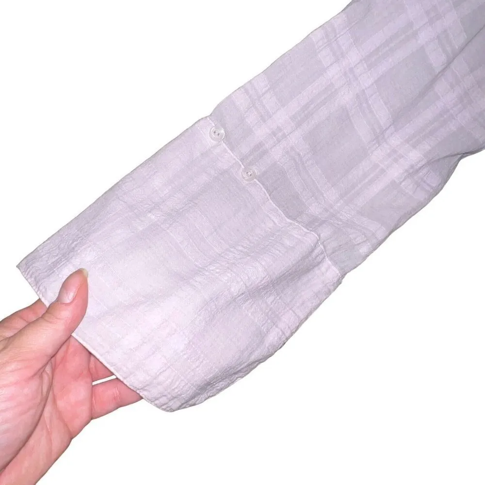 Young Fabulous Broke Women Top Sz Sm Purple Button Up Tie Front Blouse Plaid Top - Image 3