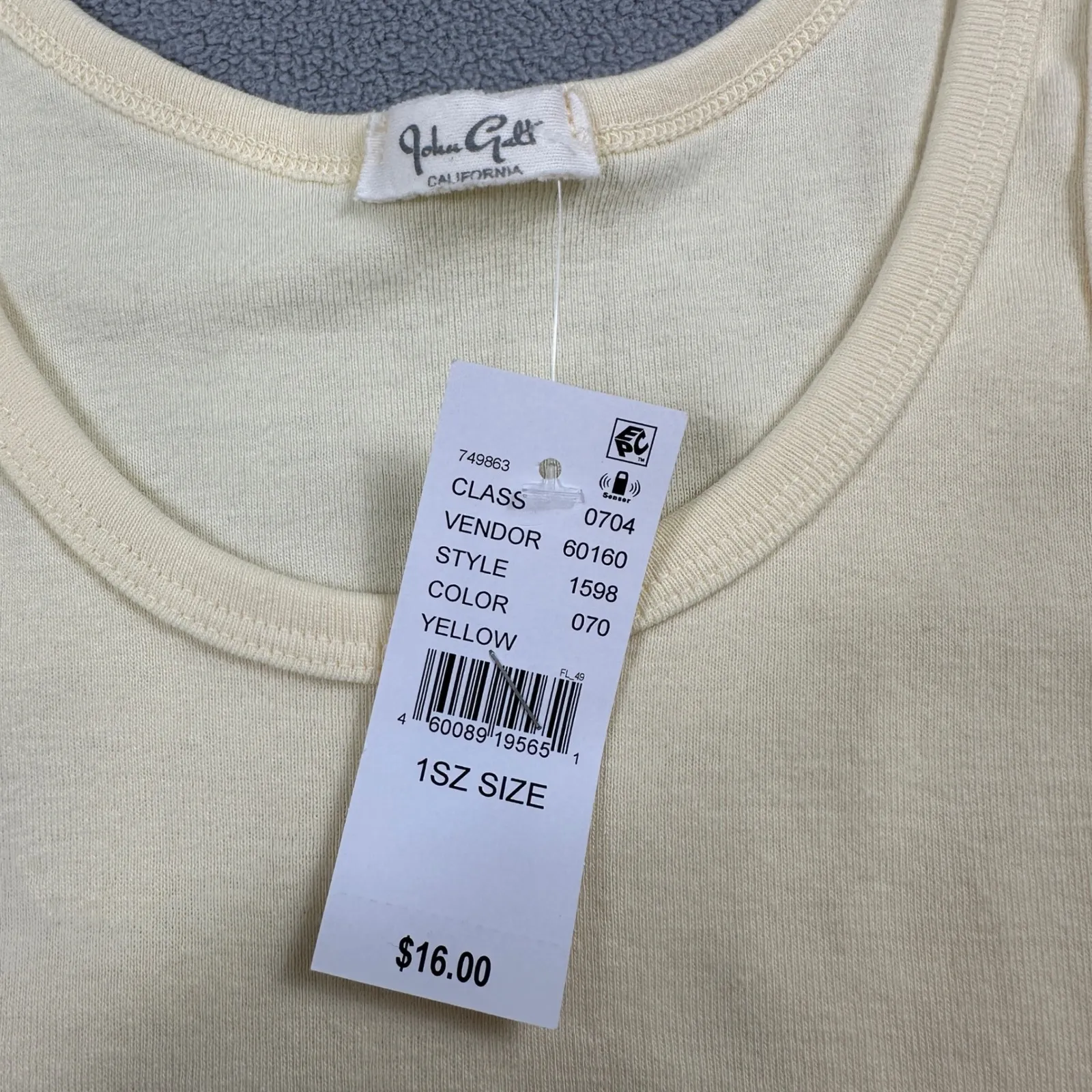 NWT John Galt Tank Top 1 Size Women Yellow Sleeveless Basic Casual Cotton Summer - Image 3