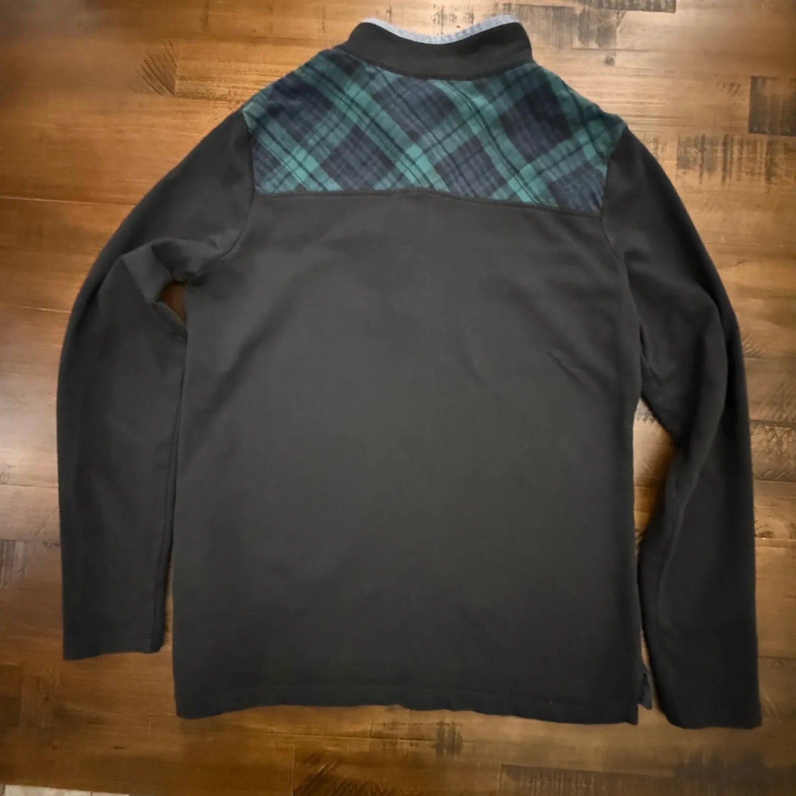 L.L.Bean Plaid Rugby Henley Quarter Snap Pullover Women's  Long Sleeve Small - Image 4