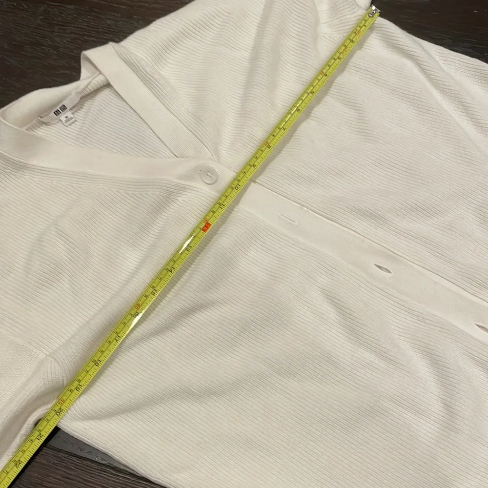 NWOT Uniqlo cotton cashmere blend button cardigan off white cream xl - Image 3