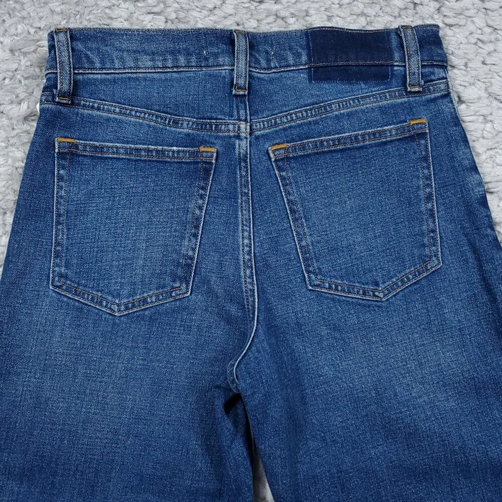 Abercrombie Mom High Rise Jeans Ripped Distressed Blue Size 00 24 Stretch - Image 3