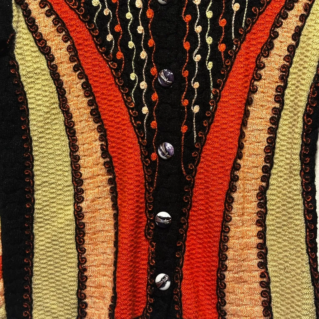 Vintage retro sweater knit size m/l Orange Size M - Image 2