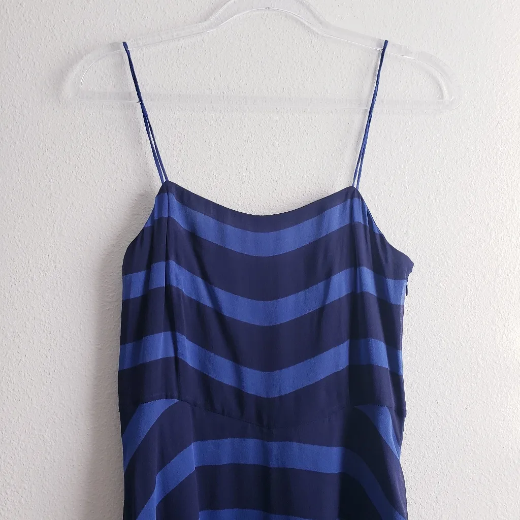 H By Halston Large Chunky Striped Spaghetti Strap Mini Dress - Image 3