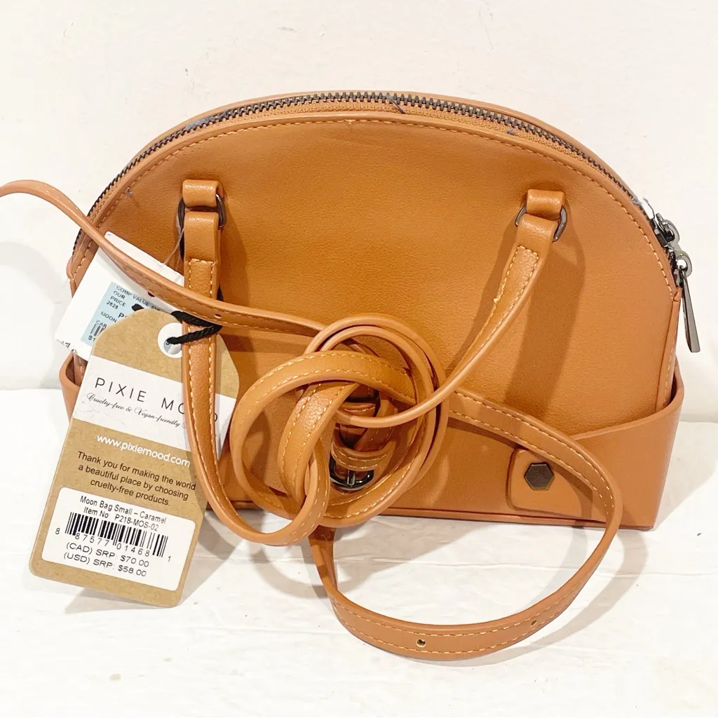 Pixie Mood Tan‎ Moon Bag Purse Crossbody Strap Adjustable NEW - Image 4