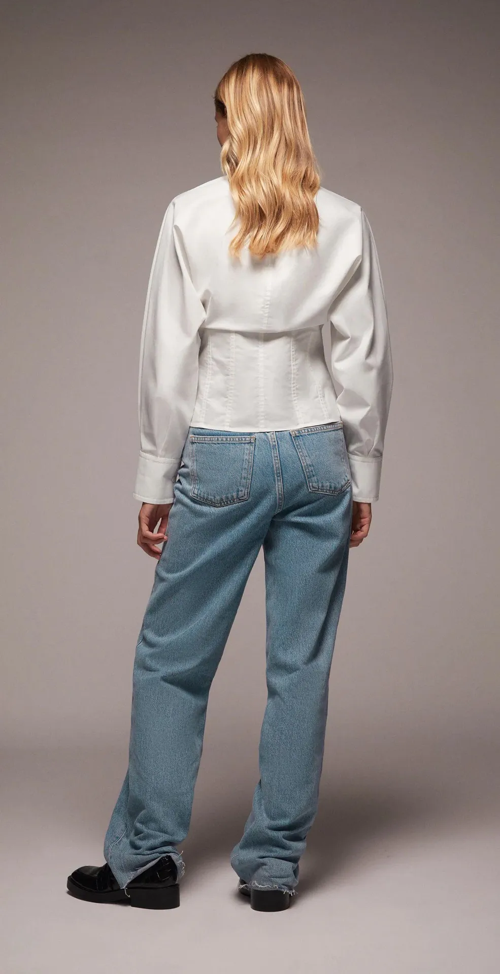 Bloggers Fav  White Dart Long Sleeve Shirt - Image 3