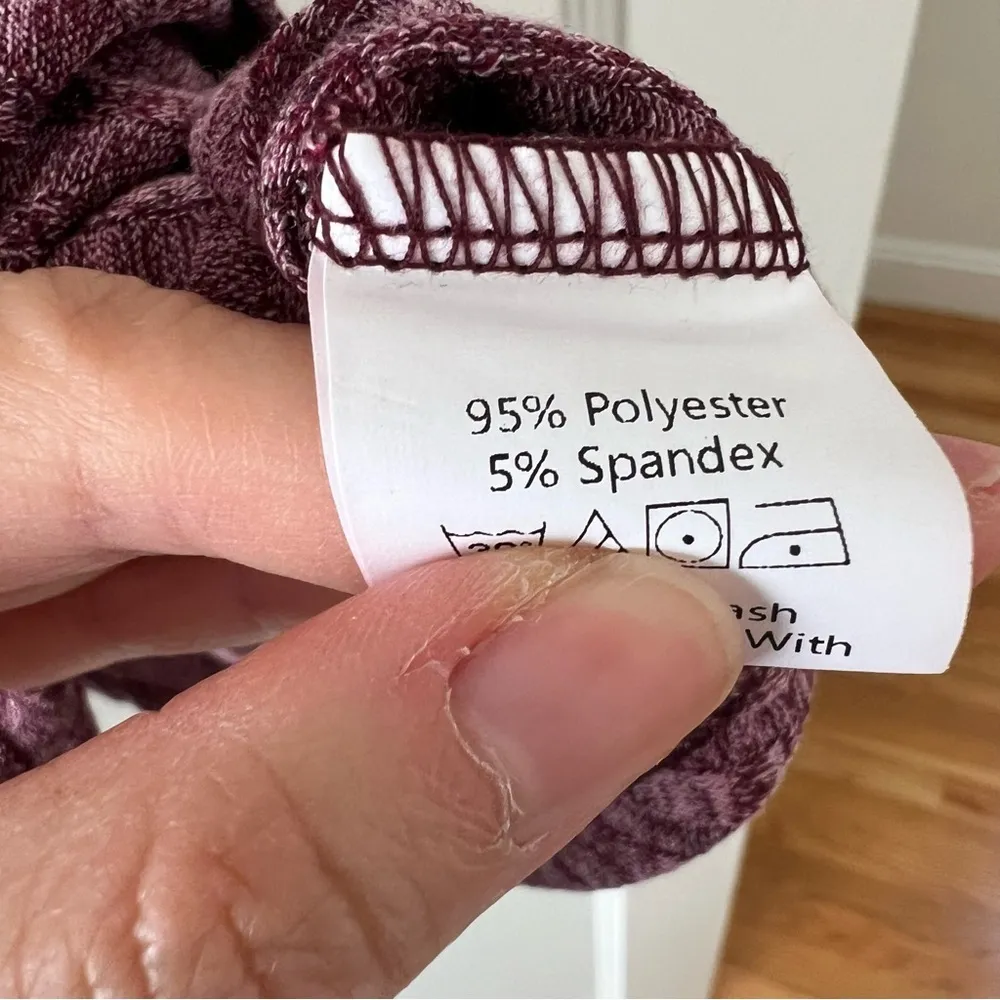 ⭐️ SHEIN purple pink deep v neck short sleeve be ribbed knit soft swing dress XS - Image 4