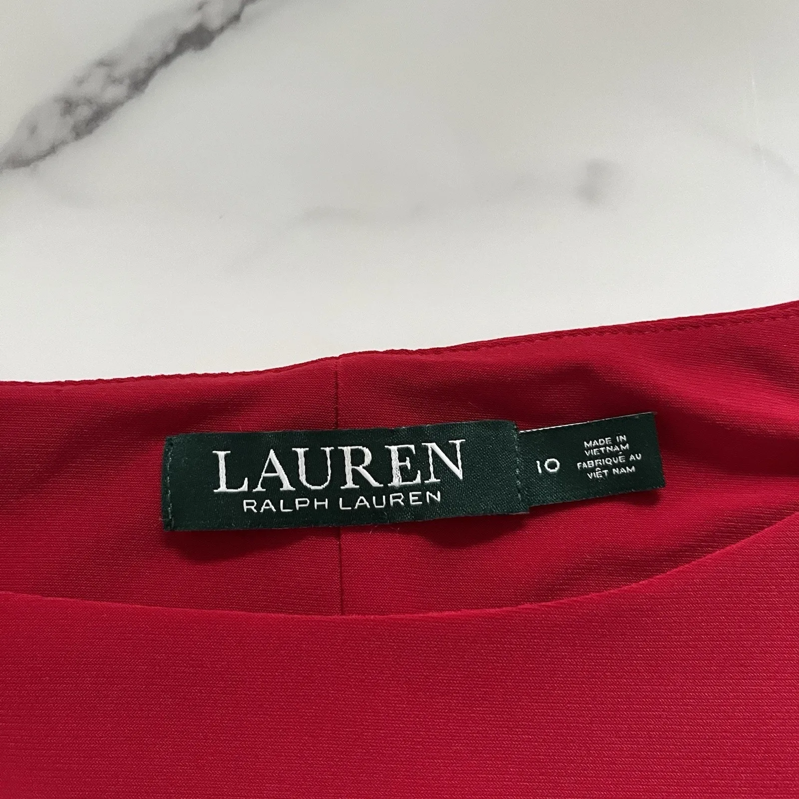 Ralph Lauren Black Label Side ruffle red knee length dress size 10 classic Chic - Image 3