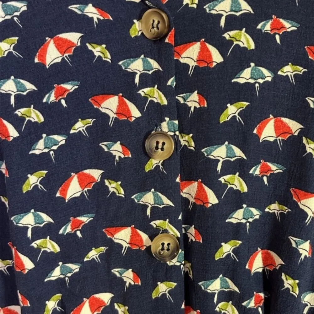 💕ANTHROPOLOGIE MAEVE💕 Catherine Shirtdress ~ Beach Umbrella Print 14 NWT - Image 11