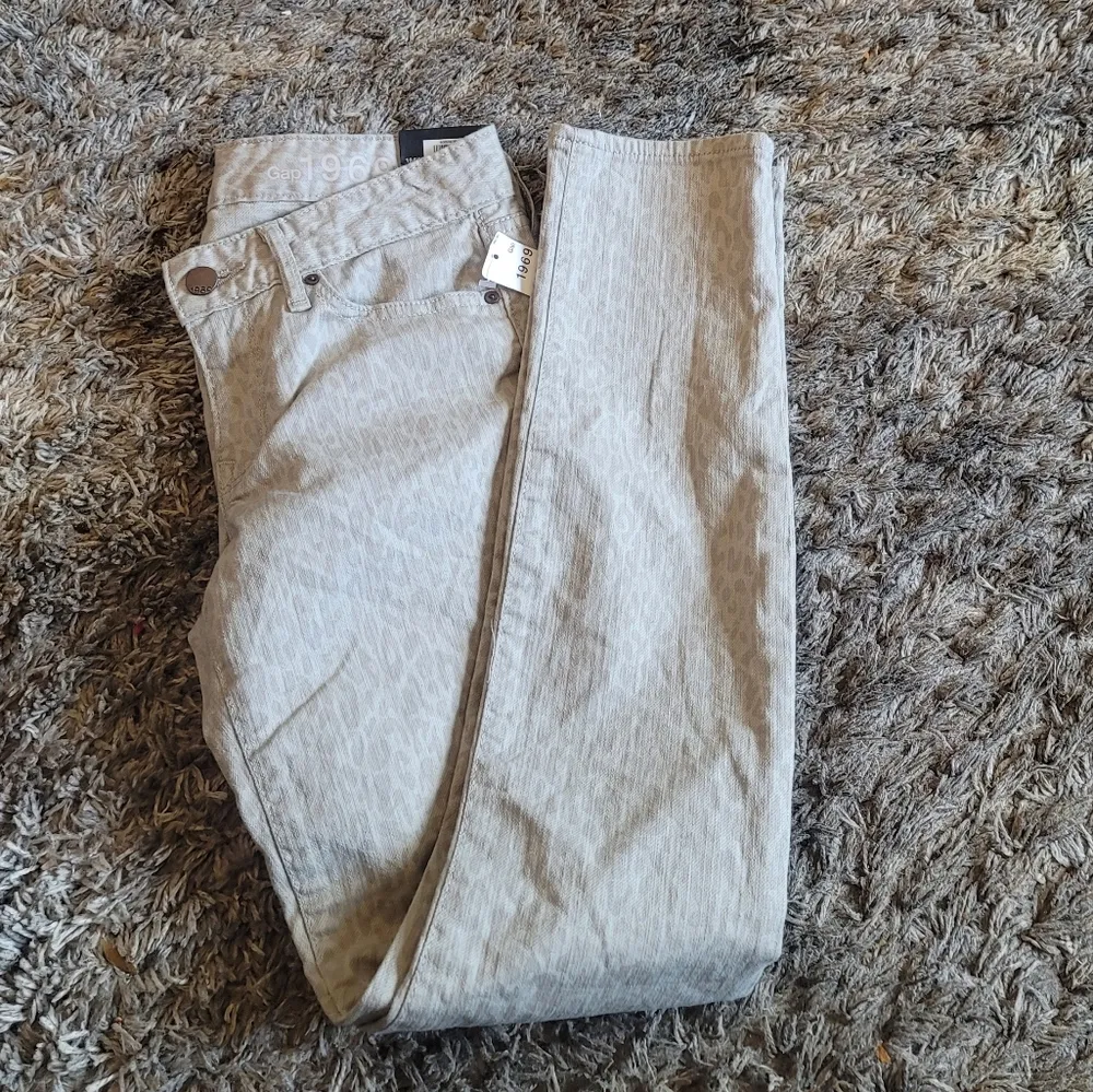 🔥SALE🔥NWT! Gap Fossil Tan Animal Print Always Skinny Jeans 25 - Image 10