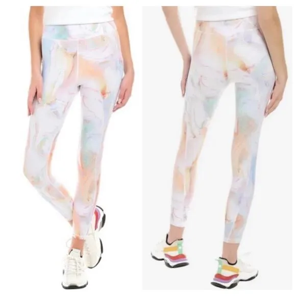NWT Calme by Johnny Was Multi Marble High Waist Endurance Leggings L Size L - Image 2