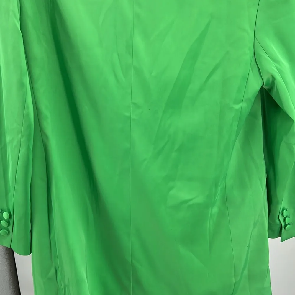 Kerrently the Drop green silky long blazer tie casual office holiday colorful Size L - Image 4