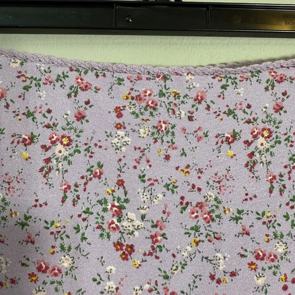 Brandy Melville John Galt  Phoebe Floral Midi Skirt One Size Lavender Slit Girly - Image 8