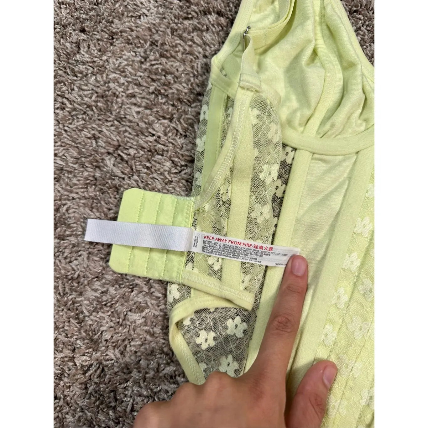 Urban Outfitters Out From Under Wildflower Lace Corset Top Yellow Underwire S - Image 10