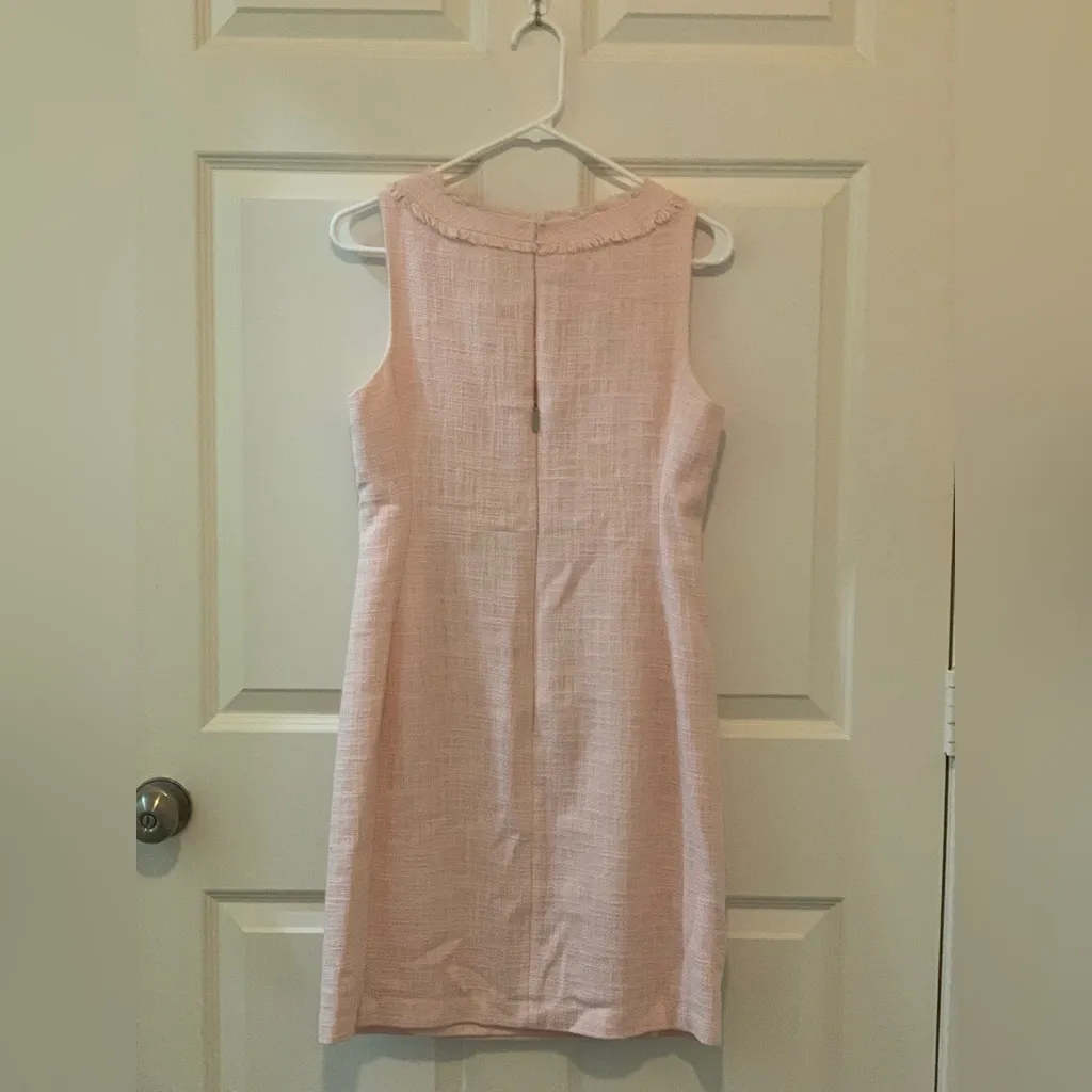 Karl Lagerfeld Elegant Pink Tweed Sleeveless Dress.   Size-6 - Image 3