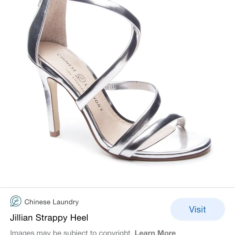CHINESE LAUNDRY beautiful silver metallic strappy high heels - Image 5