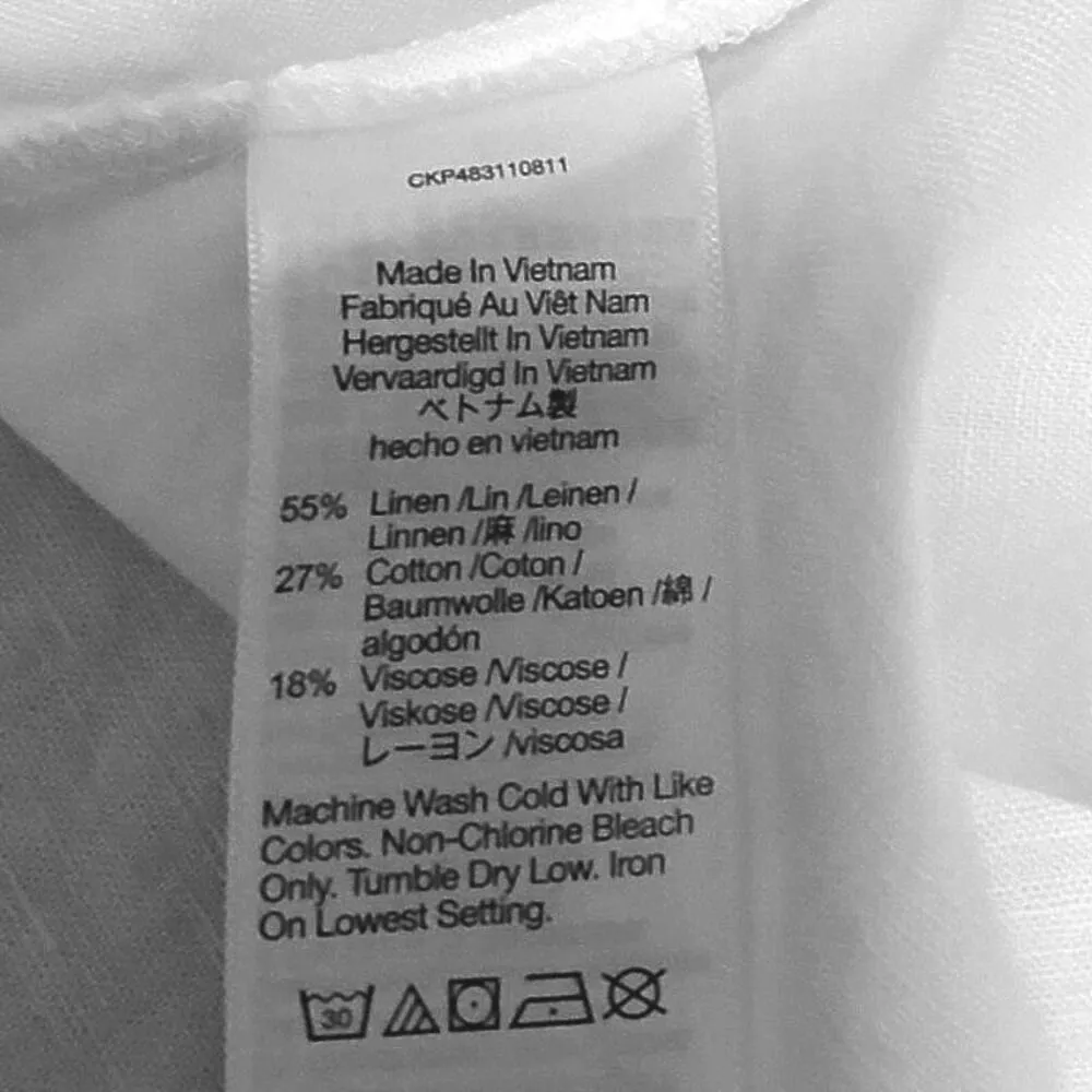 NEW Madewell White Linen Asymmetric Button Up Long Sleeve Mini Shirt Dress XXS - Image 9