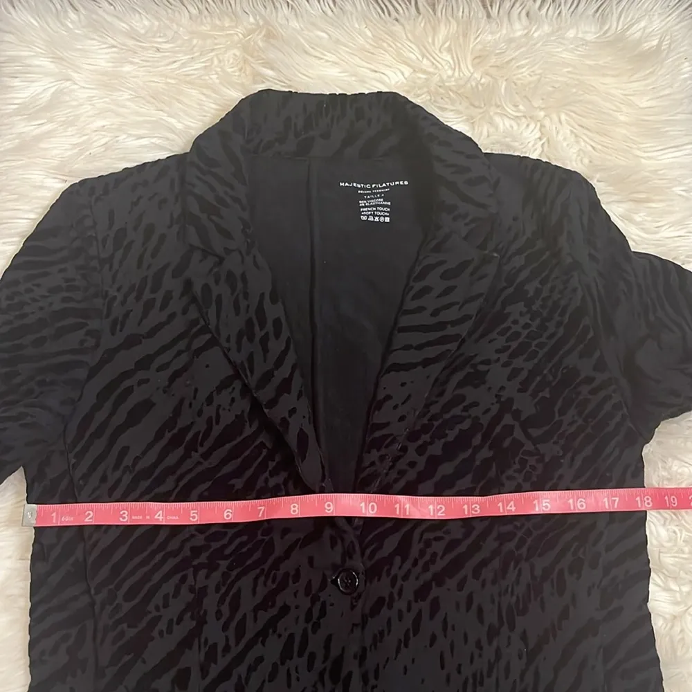 Majestic Filatures Soft Touch burnout blazer jacket one button L - Image 6