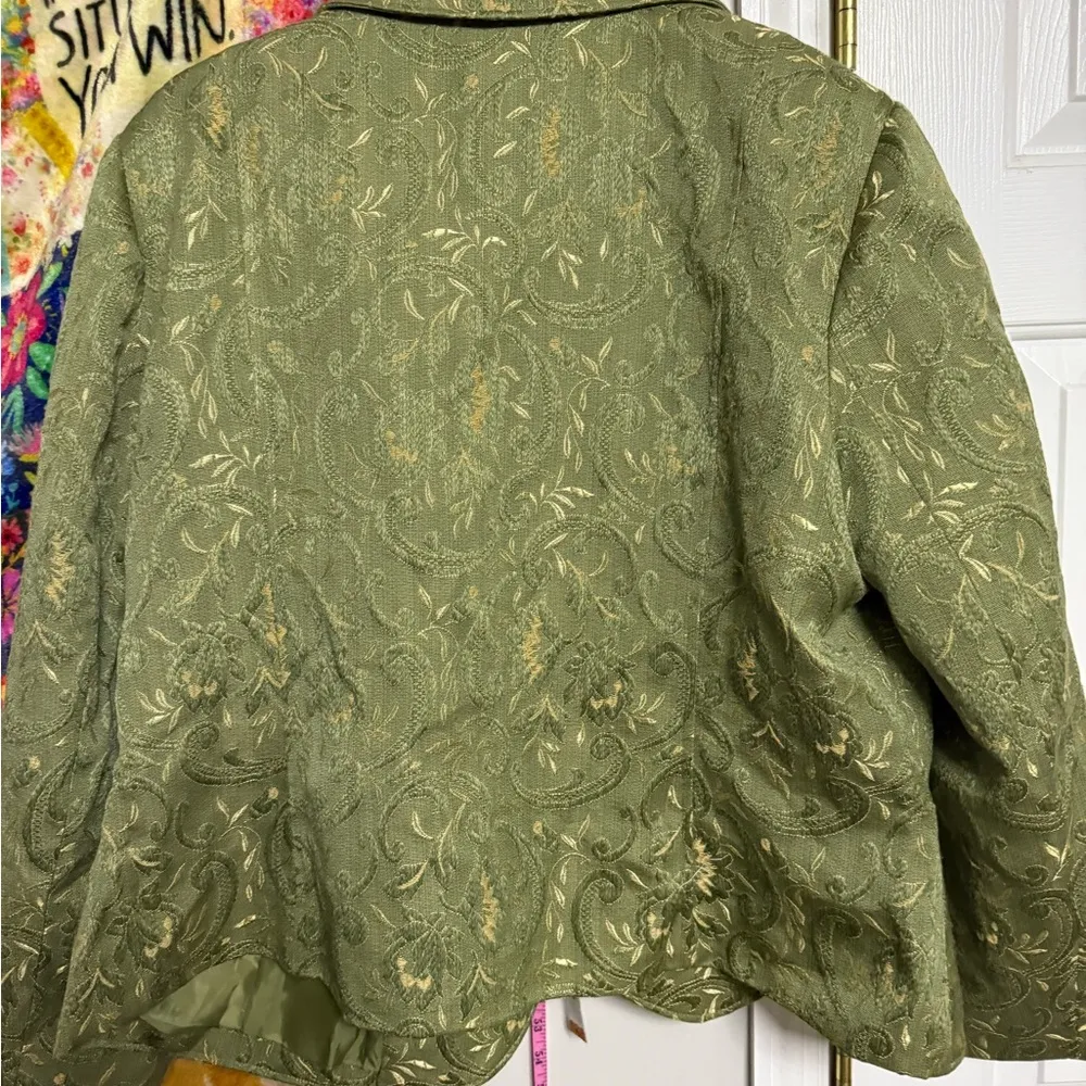 August Silk Olive Green Floral Blazer​ - Image 4