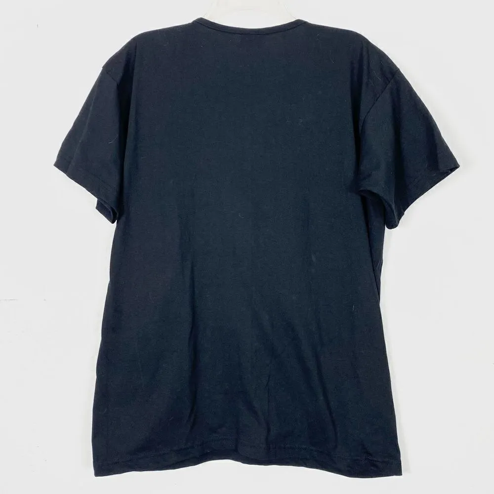 Vintage Black Art Deco Gold Leaf Studded Rhinestone Tshirt Black Size L - Image 2