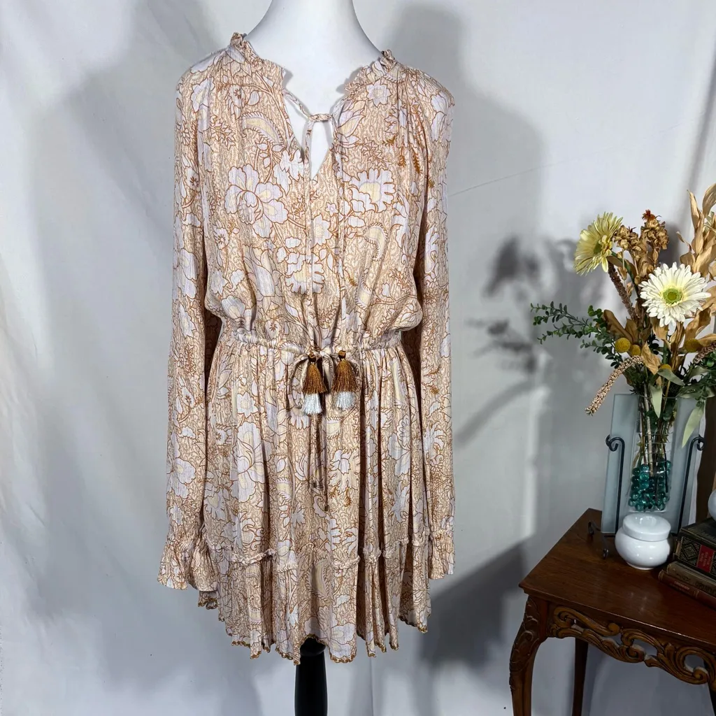 House of Harlow Boho Western Floral Mini Dress Size 
Large 💛 - Image 2