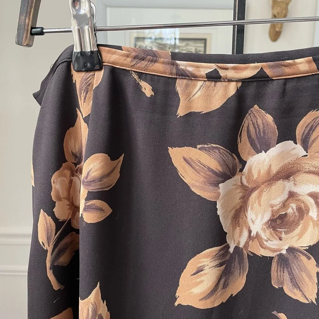 Vintage 90s Chaus Southwestern Prairie Cottage Core MIDI Skirt 12 Brown - Image 3