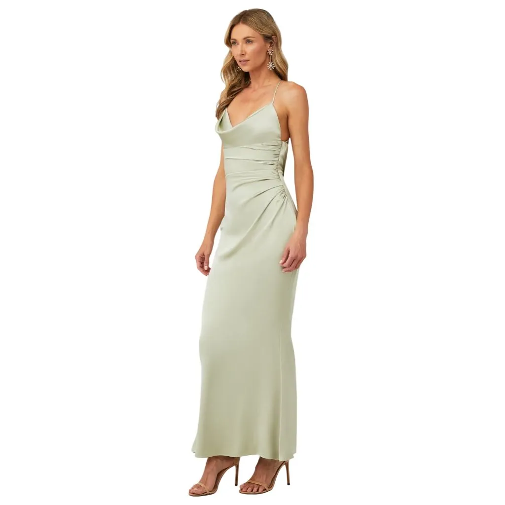 Katie May Ryder Gown in Sage Green Small Womens Long Maxi Dress - Image 3
