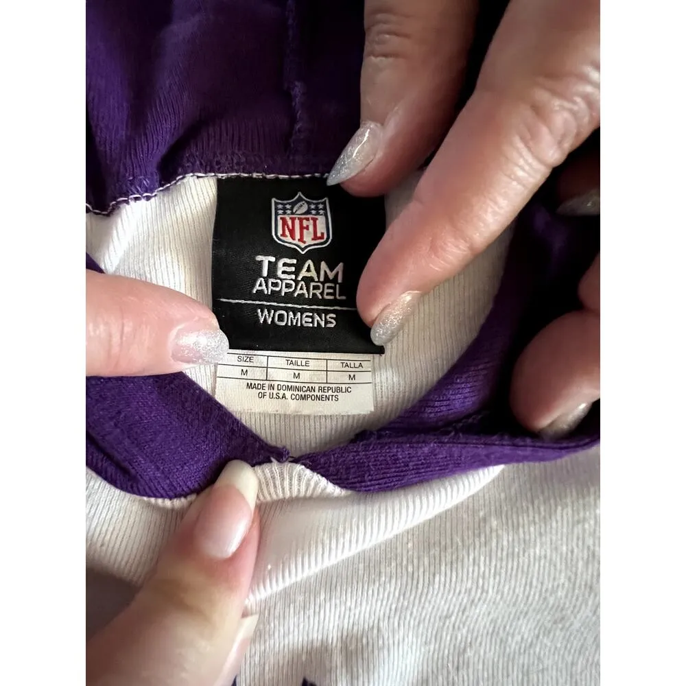 Minnesota Vikings Crystal Shiny Long Sleeve White and Purple Top Womens Size Med - Image 6