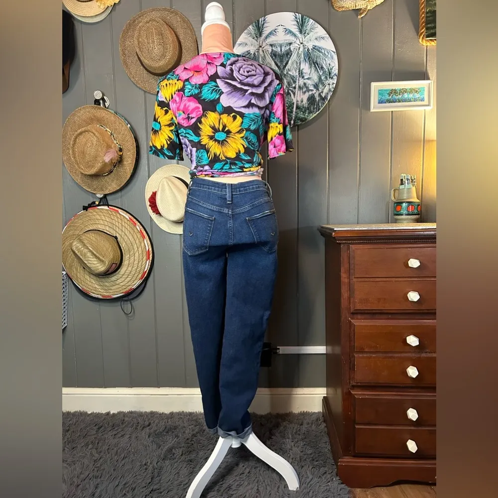 Vintage 90’s Floral Tee Large Purple - Image 4