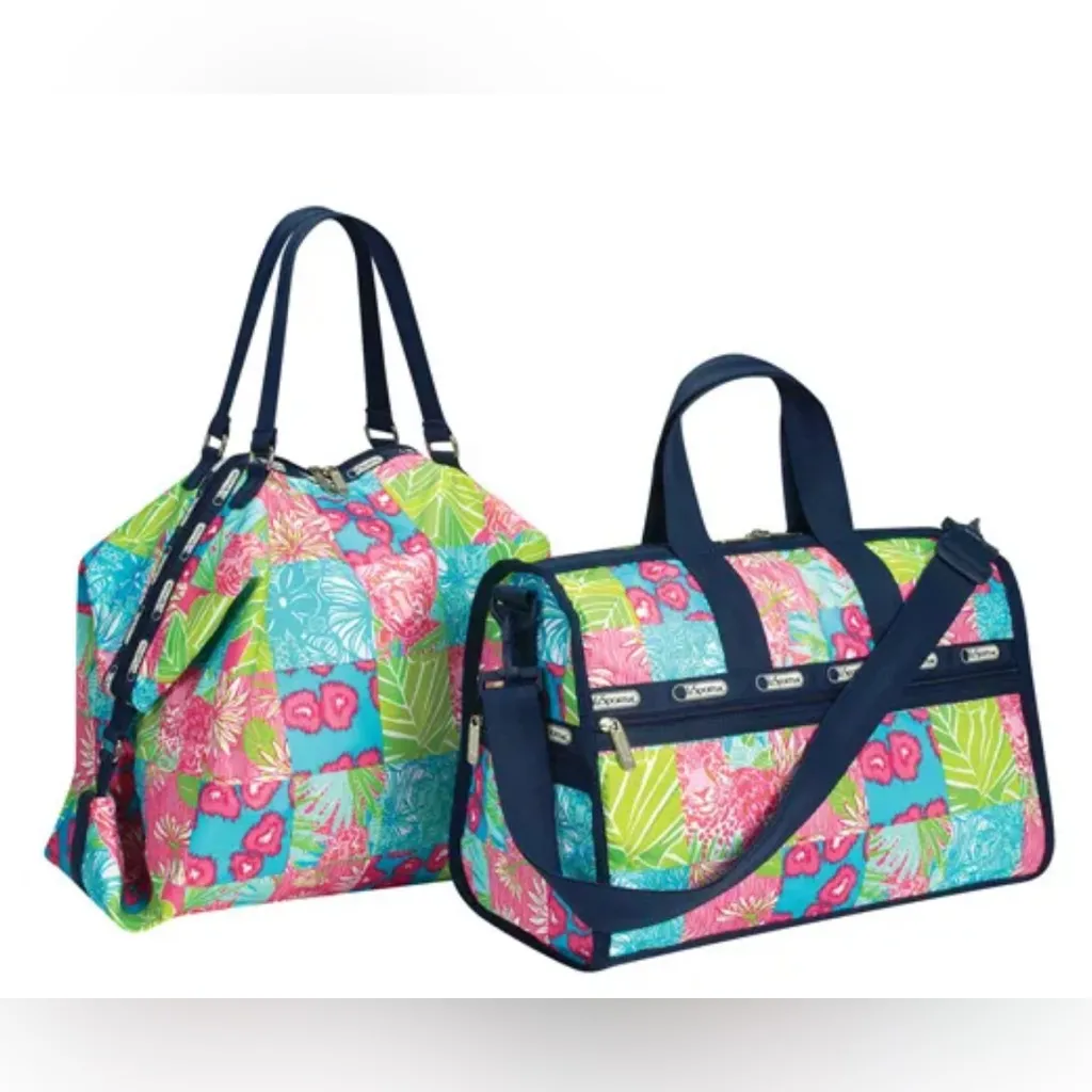 LeSportSac x Lilly Pulitzer Weekender Duffle Bag in Purrrfect Patch - Image 14
