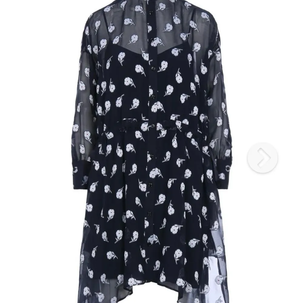 rag & bone Elodie Fil Coupe Silk Blend Navy Floral Dress Coverup M/L - Image 7