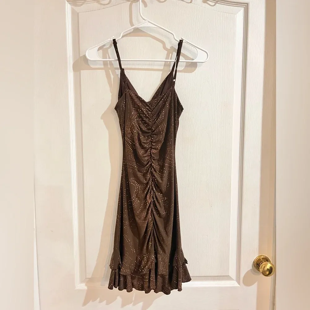 Vintage La Belle Bodycon Dress Gold Size M - Image 6