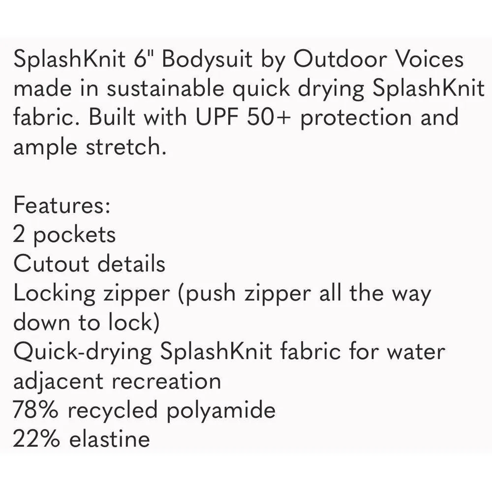 Outdoor Voices Women's XS Cutout SplashKnit 6” Quick Drying Bodysuit Capri Mango - Image 9