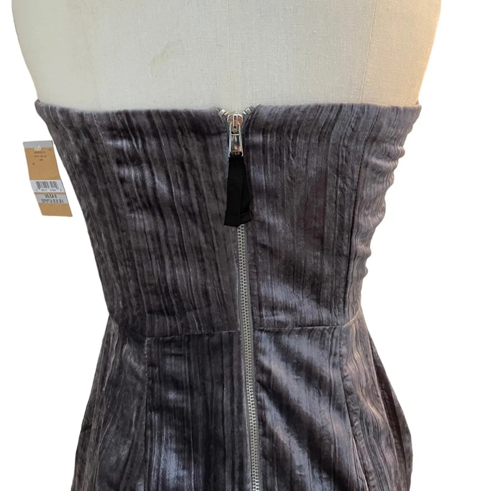 NWT RACHEL Rachel Roy Strapless Purple Velvet Wrap Style Dress Formal Womens 0 - Image 11