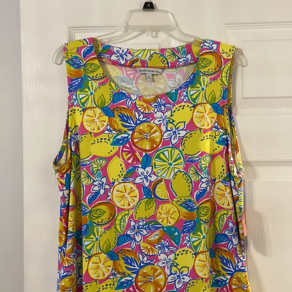 SUNSET SWEET TEA SUMMER BEACH DRESS SIZE XL BRAND NEW 97% nylon and 3% spandex Yellow - Image 2
