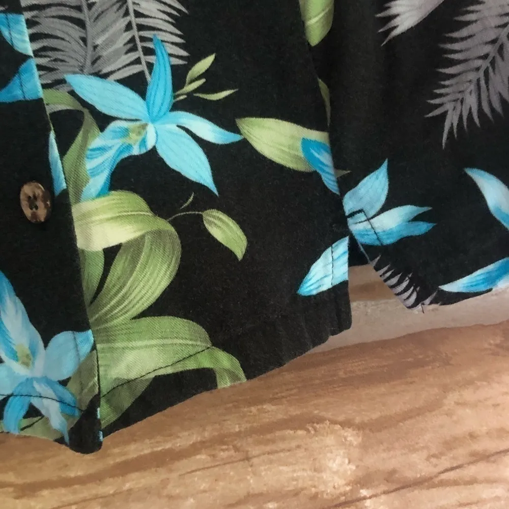 Vintage Jamaica Bay sleeveless tropical floral print blouse size medium Black - Image 6