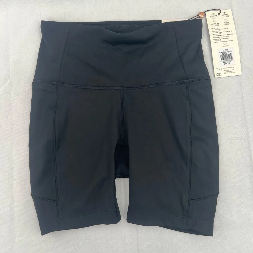 Calia Women's Energize High Rise Bike Shorts Pure Black XXS - Image 9